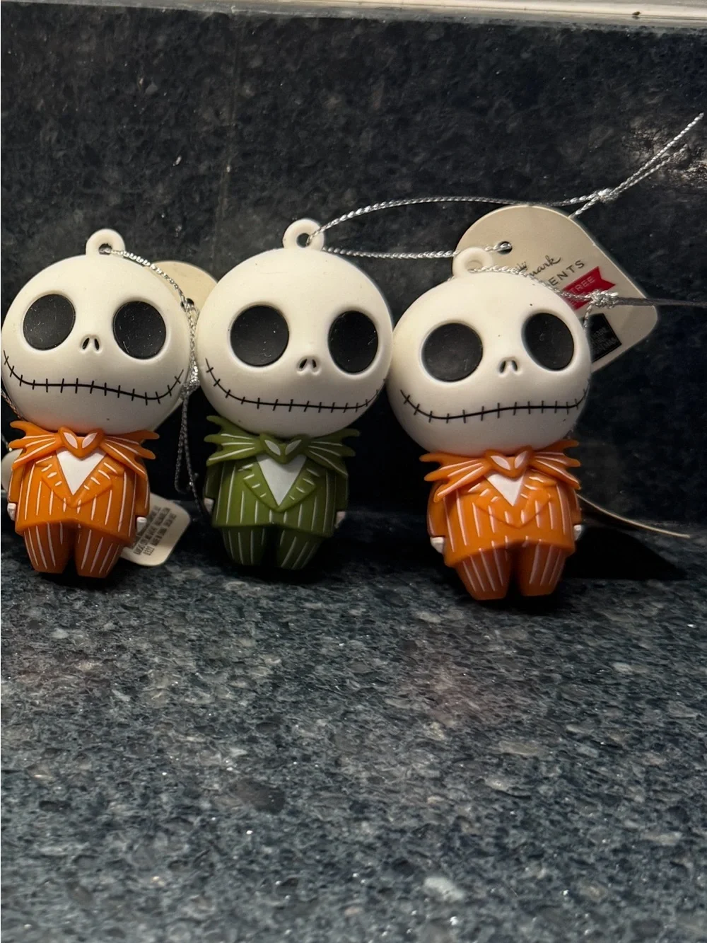NWT Hallmark Jack Skellington Ornaments in Orange & Green